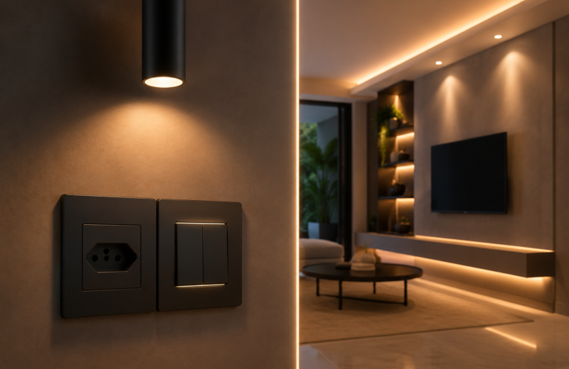 Iluminação e tomadas para closet: como planejar o ponto certo em cada área