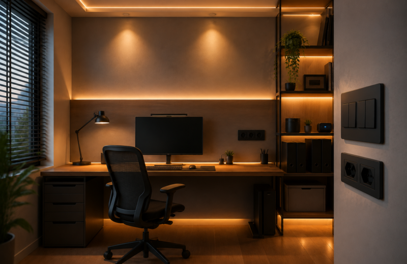 Home office: como planejar tomadas, interruptores e iluminação