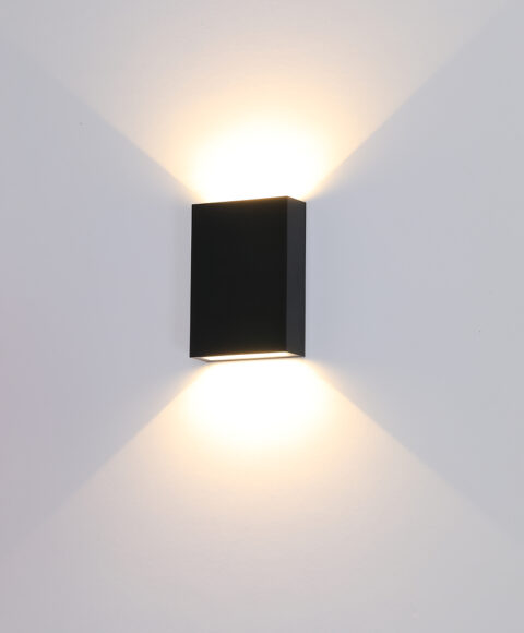 Arandela Double 4W 3000K Bivolt IP65 Preta em Policarbonato - Opus