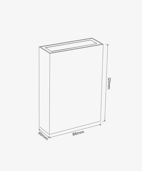 Arandela Double 4W 3000K Bivolt IP65 Preta em Policarbonato - Opus